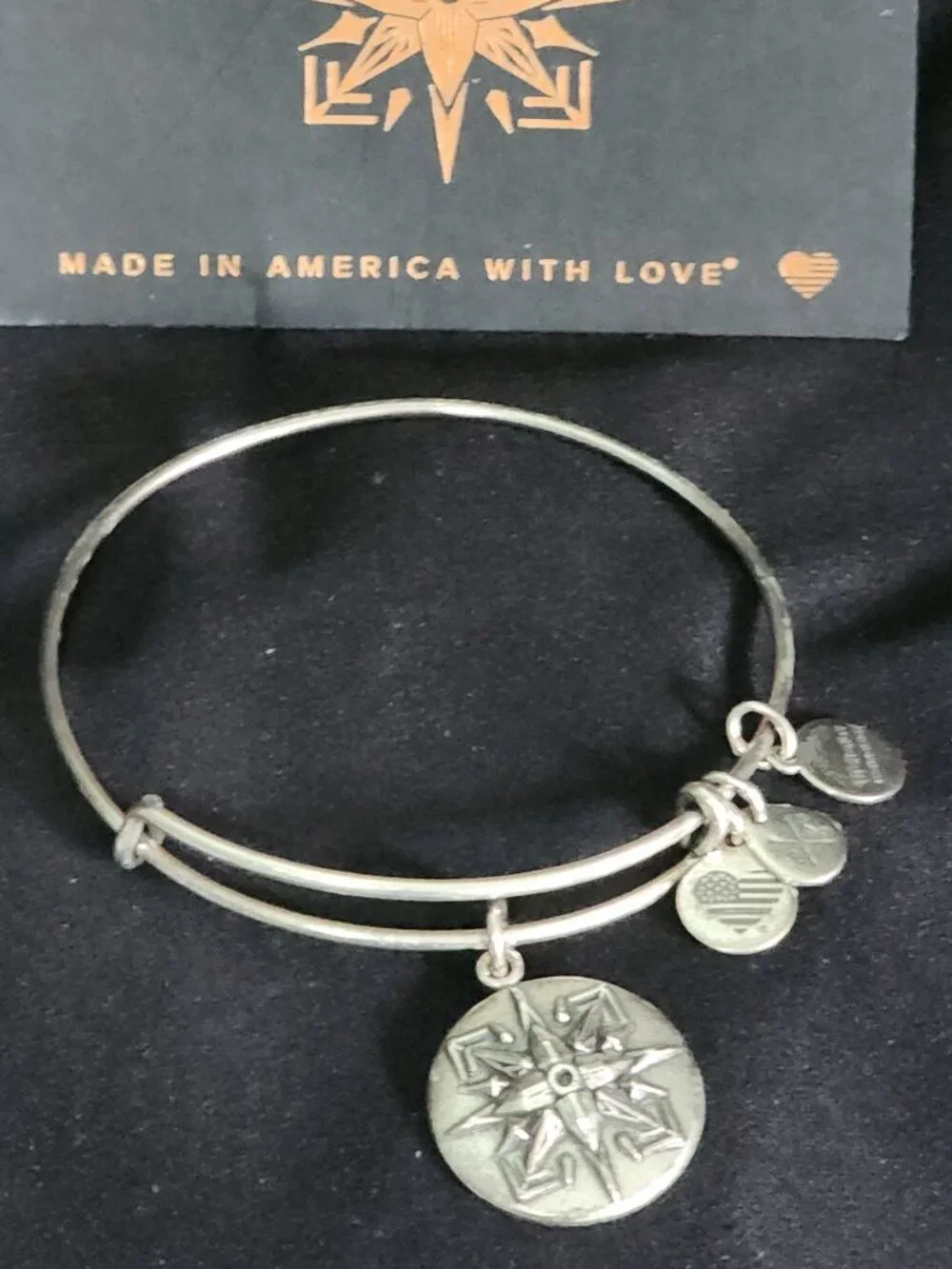 Alex and Ani Healing Love Charm Bangle Expandable 2016 Silver Bracelet